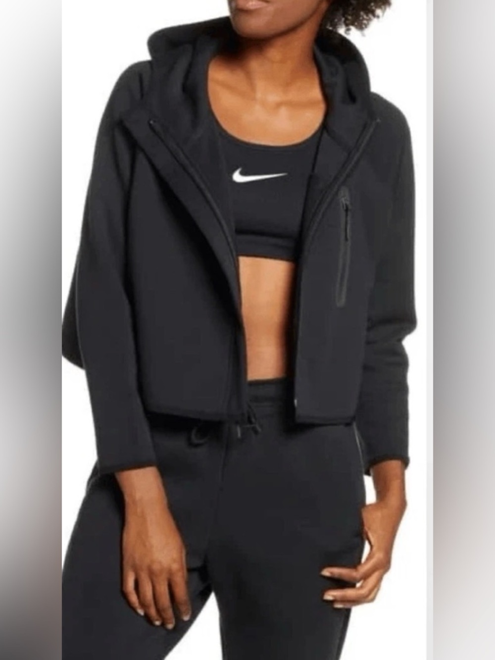 Nike Women's Sportswear Tech Fleece Cape hoodie black size XS